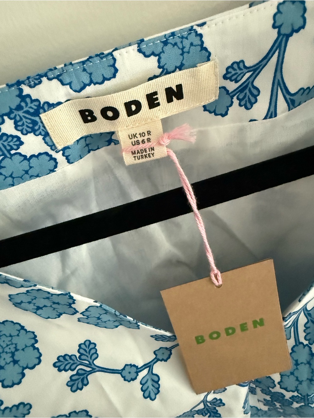 Boden White Maxi Dress with Blue Floral Print - Picture 2 of 4